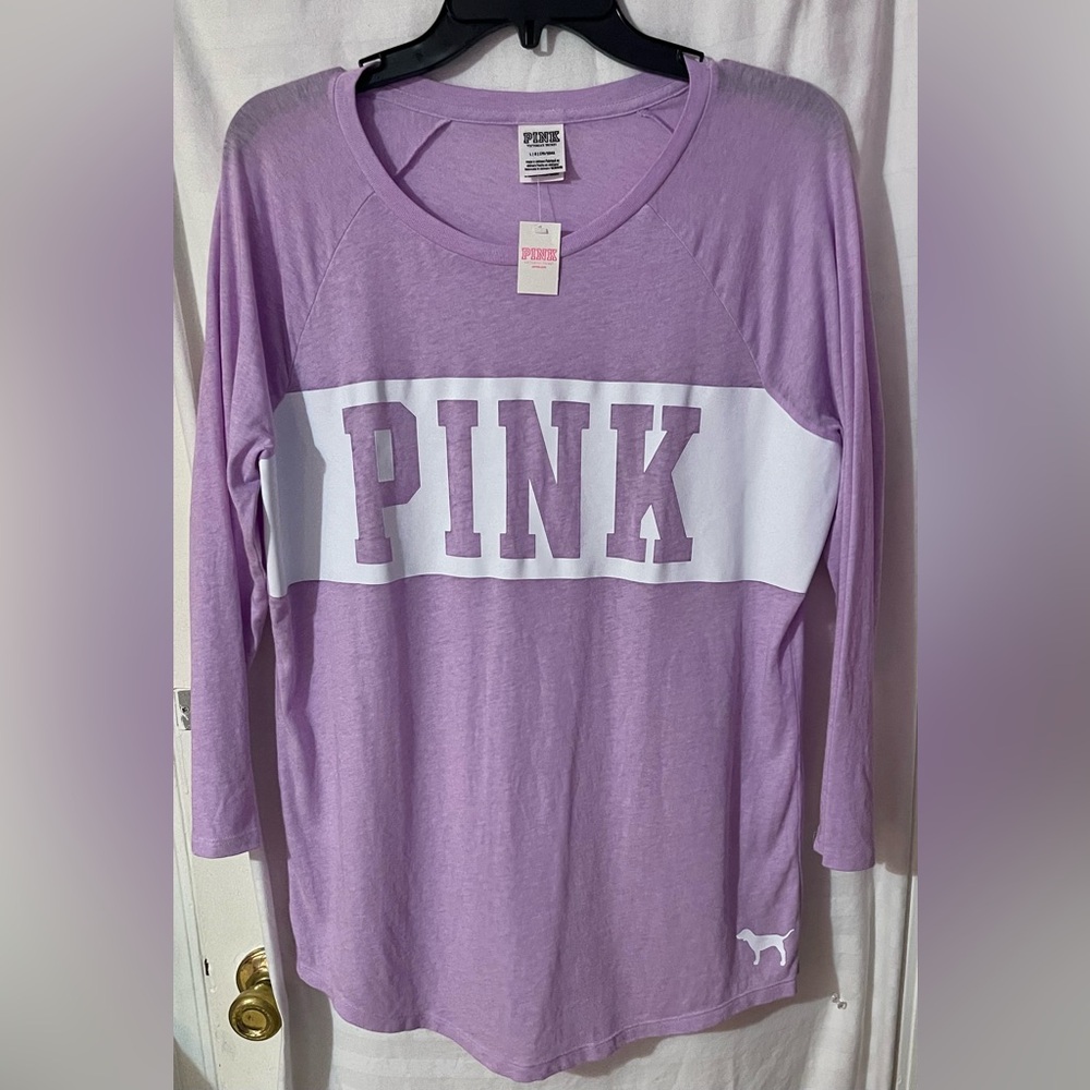 PINK Victoria’s Secret T-Shirt with 3/4” Sleeves Size Large